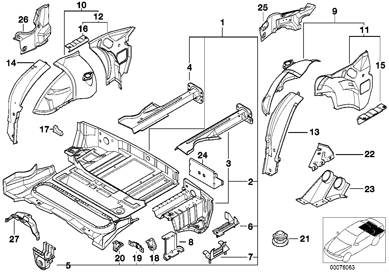 Genuine BMW 41122269462 E36 Right Interior Rear Silencer Bracket (Inc. Z3 M) | ML Performance EU EU Car Parts