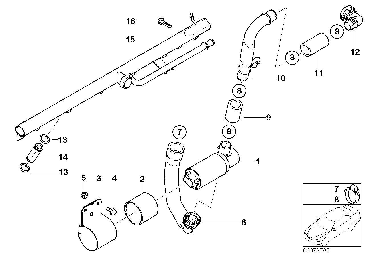 Genuine BMW 13547831481 E86 E36 E85 Additional Air Line (Inc. M3, Z4 M3.2 & Z3 M)