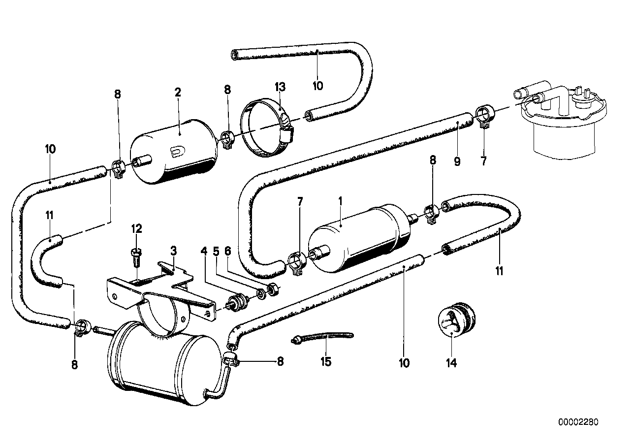Genuine BMW 16121120970 E12 E24 Bracket With Expansion Unit (Inc. 633CSi, 530i & 635CSi) | ML Performance EU Car Parts