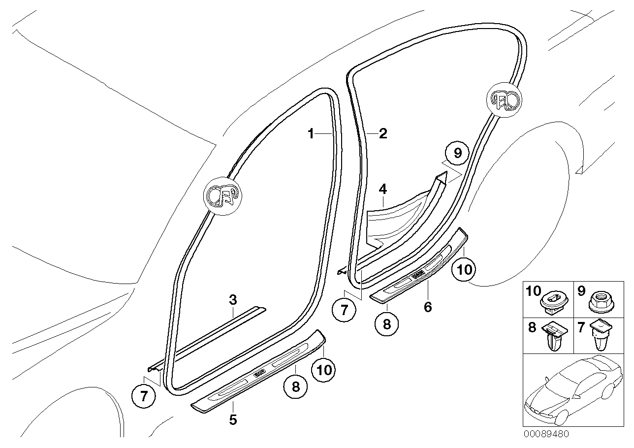 Genuine BMW 51478030831 E65 Front Left Entrance Cover ALPINA (Inc. & ALPINA B7) | ML Performance EU Car Parts