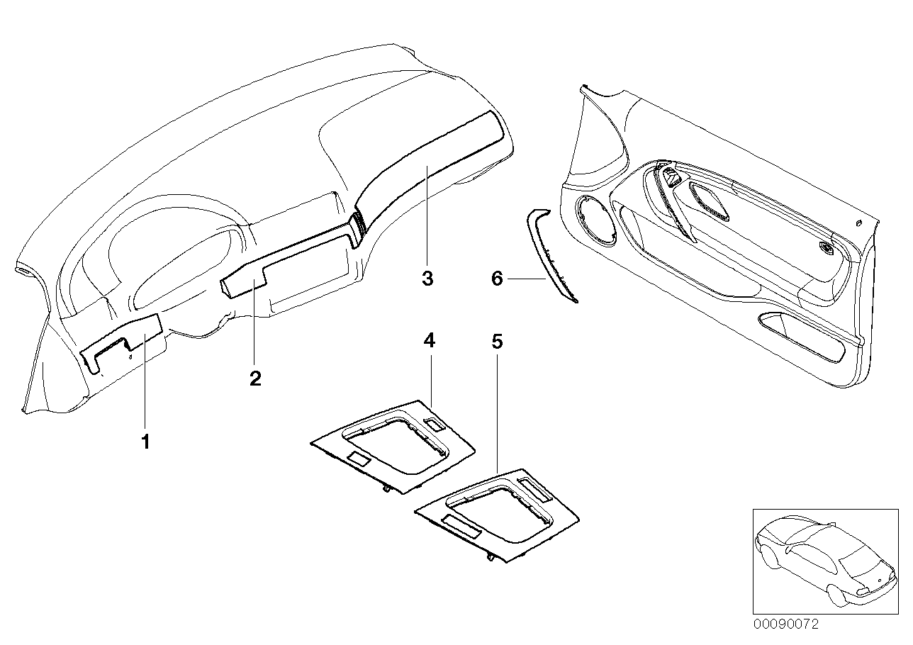 Genuine BMW 51417012149 E46 Trim, Inner Door Handle Aluminium Left U-TURN (Inc. 318ti, 320td & 318td) | ML Performance EU EU Car Parts