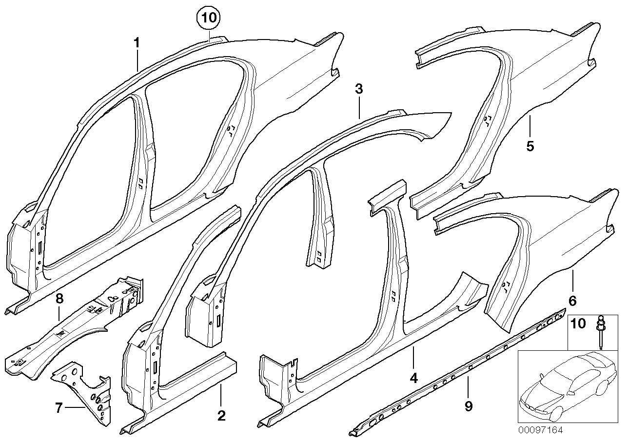 Genuine BMW 41217049942 E66 E65 E67 Top, Entrance, Exterior Right (Inc. 735i, 750i & 740Li) | ML Performance EU EU Car Parts