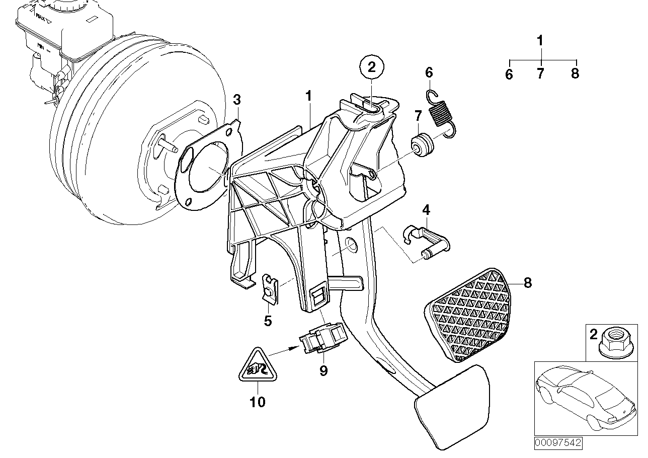 Genuine BMW 35006753824 E65 E66 Complete Pedal Assembly No further intervention permitted (Inc. Alpina B7, 760Li & 735Li) | ML Performance EU EU Car Parts