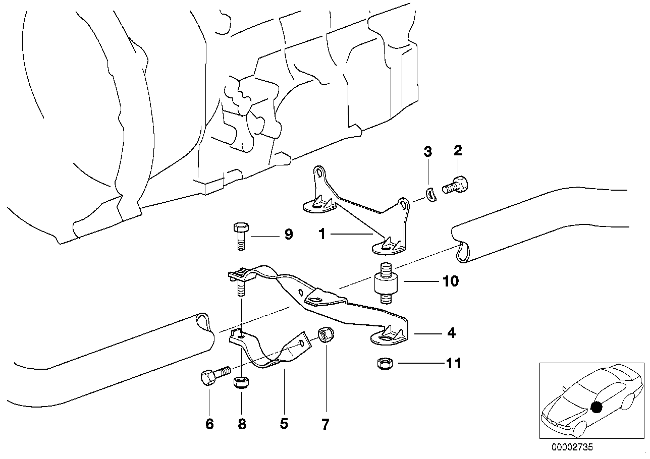 Genuine BMW 18301432597 E36 E36 Exhaust Support (Inc. 318i, 318is & 316i 1.9) | ML Performance EU EU Car Parts