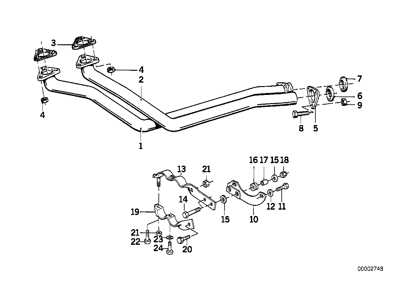 Genuine BMW 18111178075 E30 Exhaust Pipe ZYL.1-3 (Inc. 324d) | ML Performance EU EU Car Parts