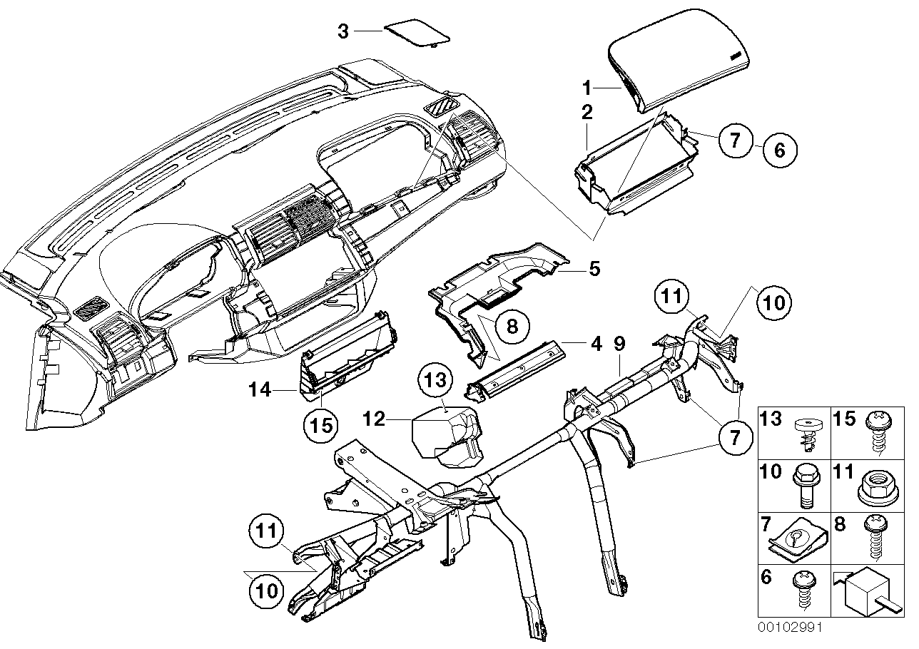 Genuine BMW 51458402255 E53 Bracket, Heating/Air Cond. Control Panel (Inc. X5) | ML Performance EU EU Car Parts