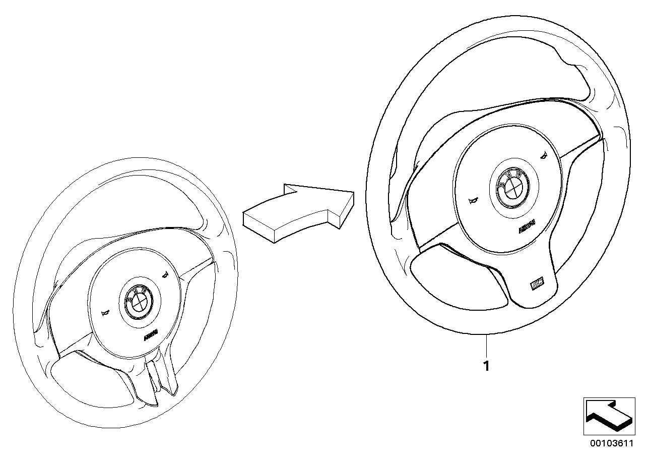 Genuine BMW 32342282021 E46 M Sports Steer.-Wheel, Airbag, Leather SCHWARZ/SCHWARZ (Inc. 318ti, 328i & 330d) | ML Performance EU EU Car Parts