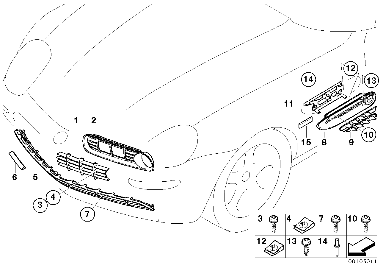Genuine BMW 51117027588 E52 Grid, Bumper Front (Inc. Alpina V8 & Z8) | ML Performance EU EU Car Parts