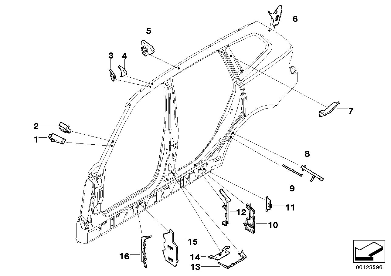 Genuine BMW 41213400981 E83 Molded Part, Entry, Outer Rear (Inc. X3) | ML Performance EU EU Car Parts