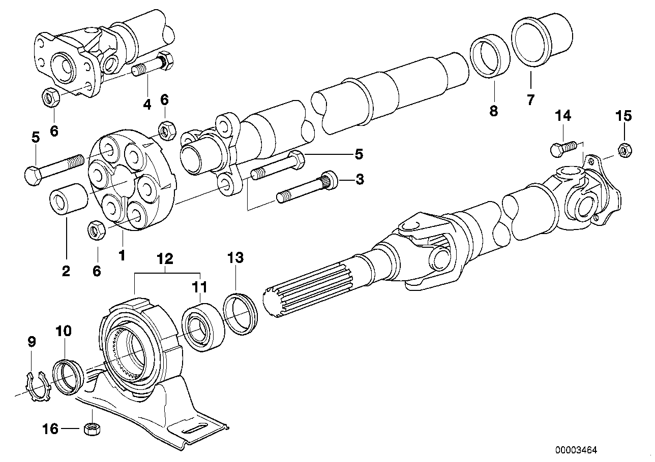 Genuine BMW 26121227469 E36 E34 Center Mount (Inc. 518i, 518g & 325i) | ML Performance EU EU Car Parts