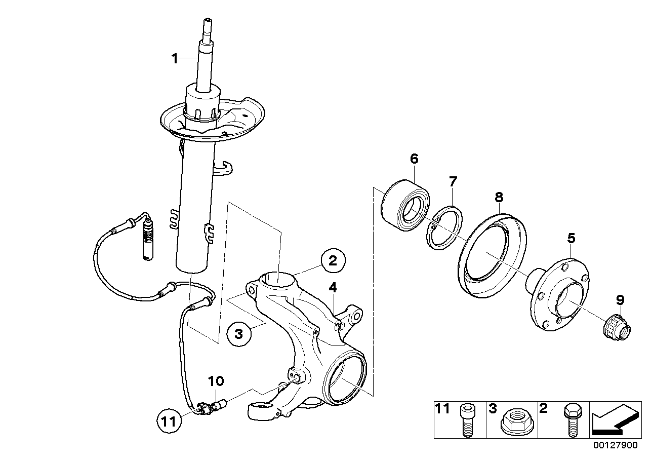 Genuine BMW 31303453793 E83 Self-Locking Hex Nut M14X1,5-8 ZNNIV (Inc. X3) | ML Performance EU EU Car Parts