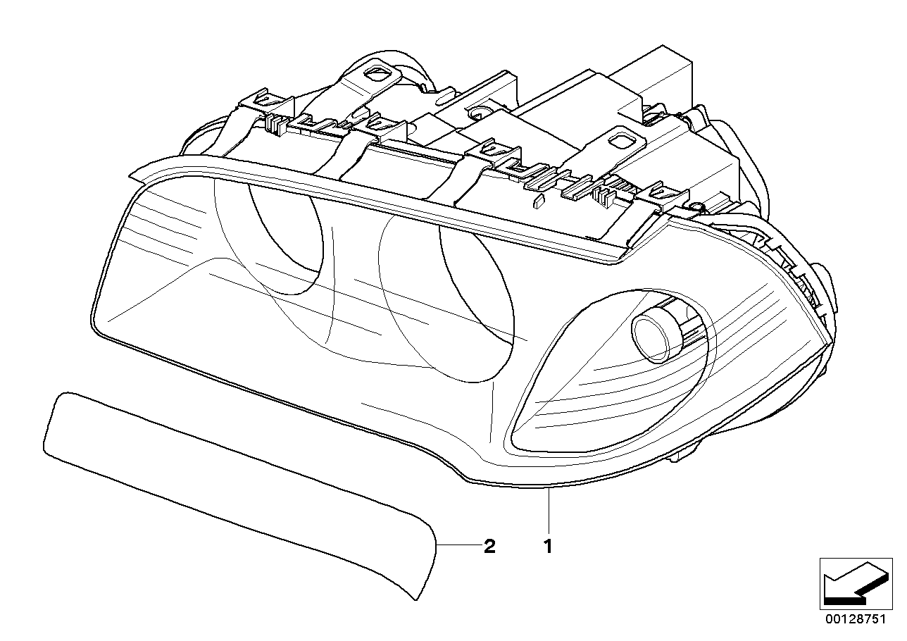 Genuine BMW 63123418396 E83 Bi-Xenon Headlight Akl, Right (Inc. X3) | ML Performance EU EU Car Parts