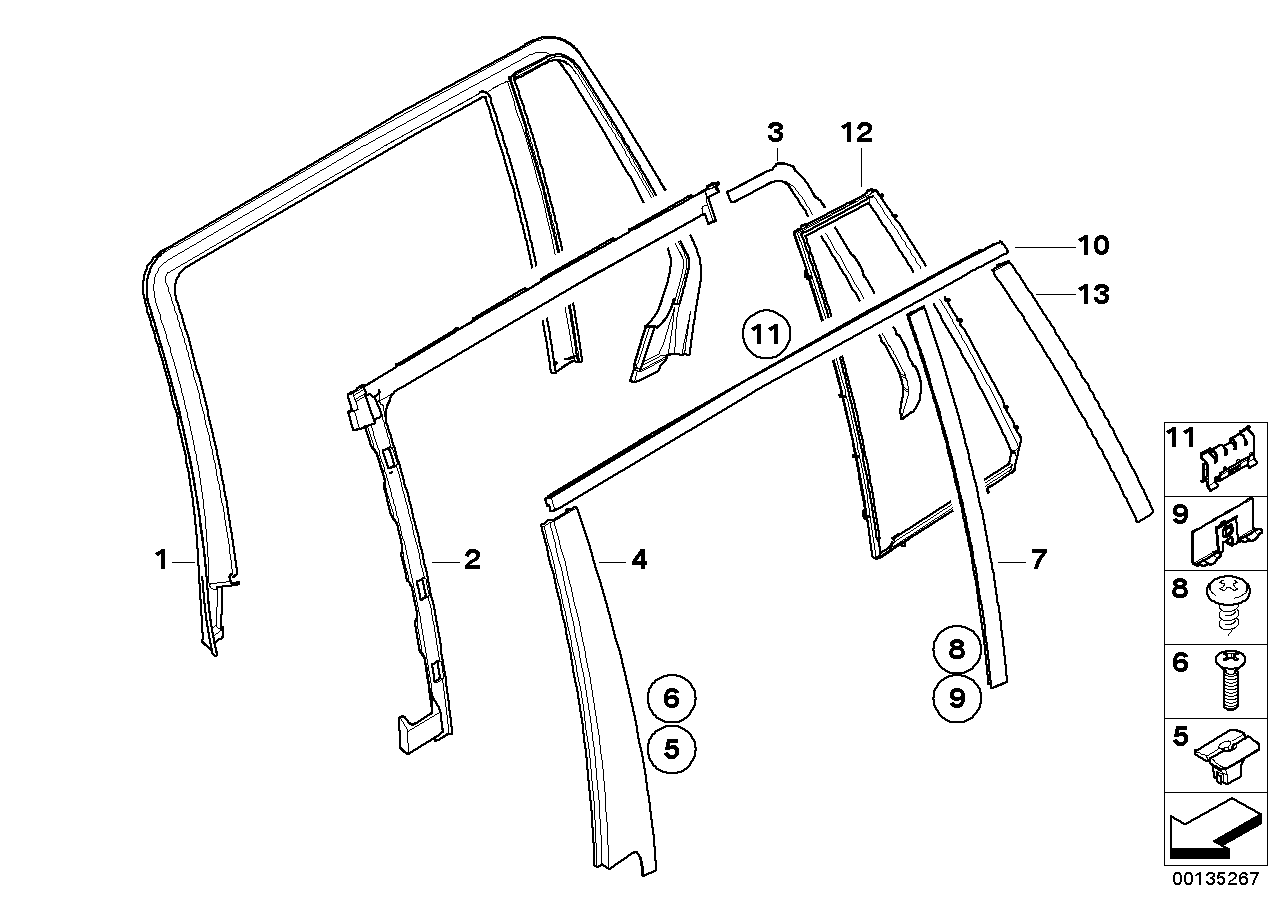 Genuine BMW 51357044184 E61 Seal, Rr Door Closing Plate (Inc. 520d, M5 & 530i) | ML Performance EU EU Car Parts