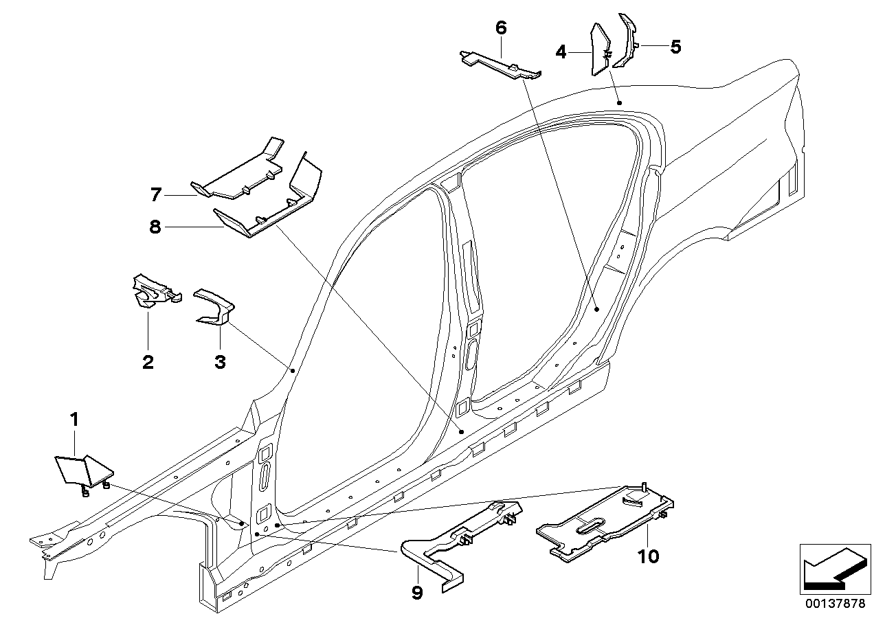 Genuine BMW 41217062371 E90 E91 Molded Part F Entrance Rear Left (Inc. 320xd, 325xi & 323i) | ML Performance EU EU Car Parts