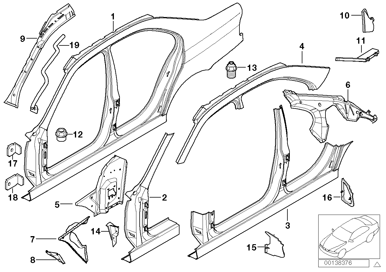 Genuine BMW 41218203781 E39 Molded Part F Entrance Rear (Inc. 540i, M5 & 530i) | ML Performance EU EU Car Parts