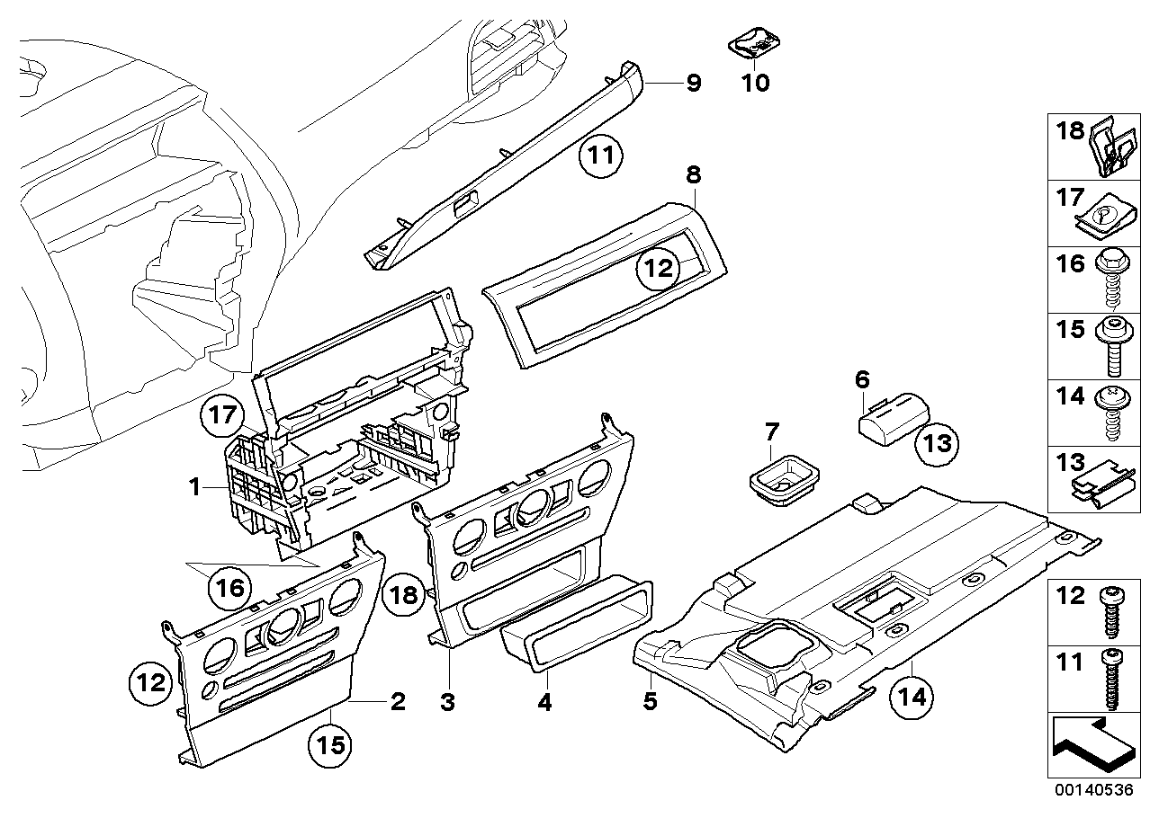 Genuine BMW 51457073721 E63 E64 Decor Cover For Instrument Panel, Center RUTHENIUM (Inc. 645Ci, 650i & 630i) | ML Performance EU EU Car Parts