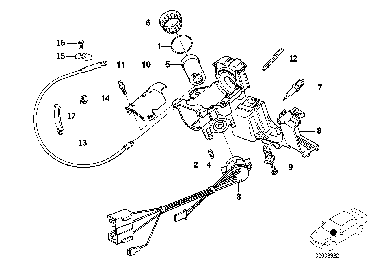 Genuine BMW 32321160278 E31 E34 E36 Interlock Steering Lock (Inc. 525i, 318i & 750iL) | ML Performance EU EU Car Parts