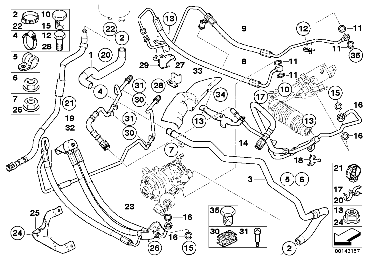 Genuine BMW 32416763563 E60 E63 E64 Radiator Return Line (Inc. 545i, 540i & 650i) | ML Performance EU EU Car Parts