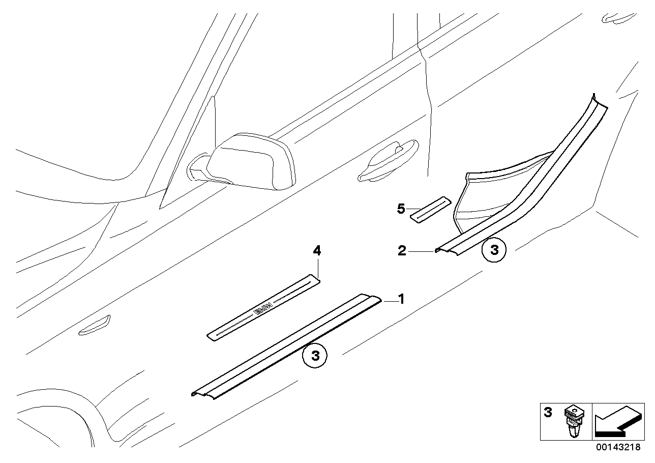 Genuine BMW 51473416379 E83 Cover Strip, Entrance Rear Left GRAU (Inc. X3) | ML Performance EU EU Car Parts