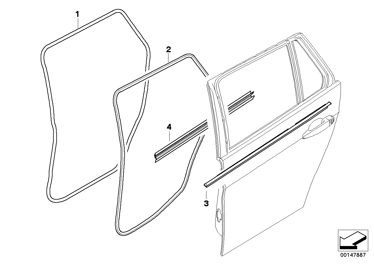 Genuine BMW 51727247262 E91 Edge Protection, Door, Rear (Inc. 325d, 335d & 320d ed) | ML Performance EU EU Car Parts