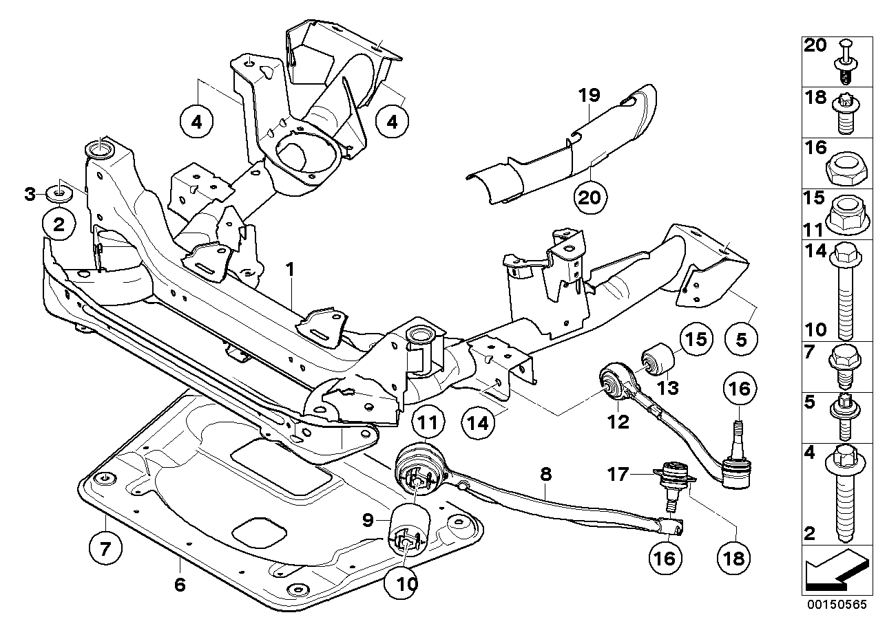Genuine BMW 31103415150 E83 Front Axle Support (Inc. X3) | ML Performance EU EU Car Parts