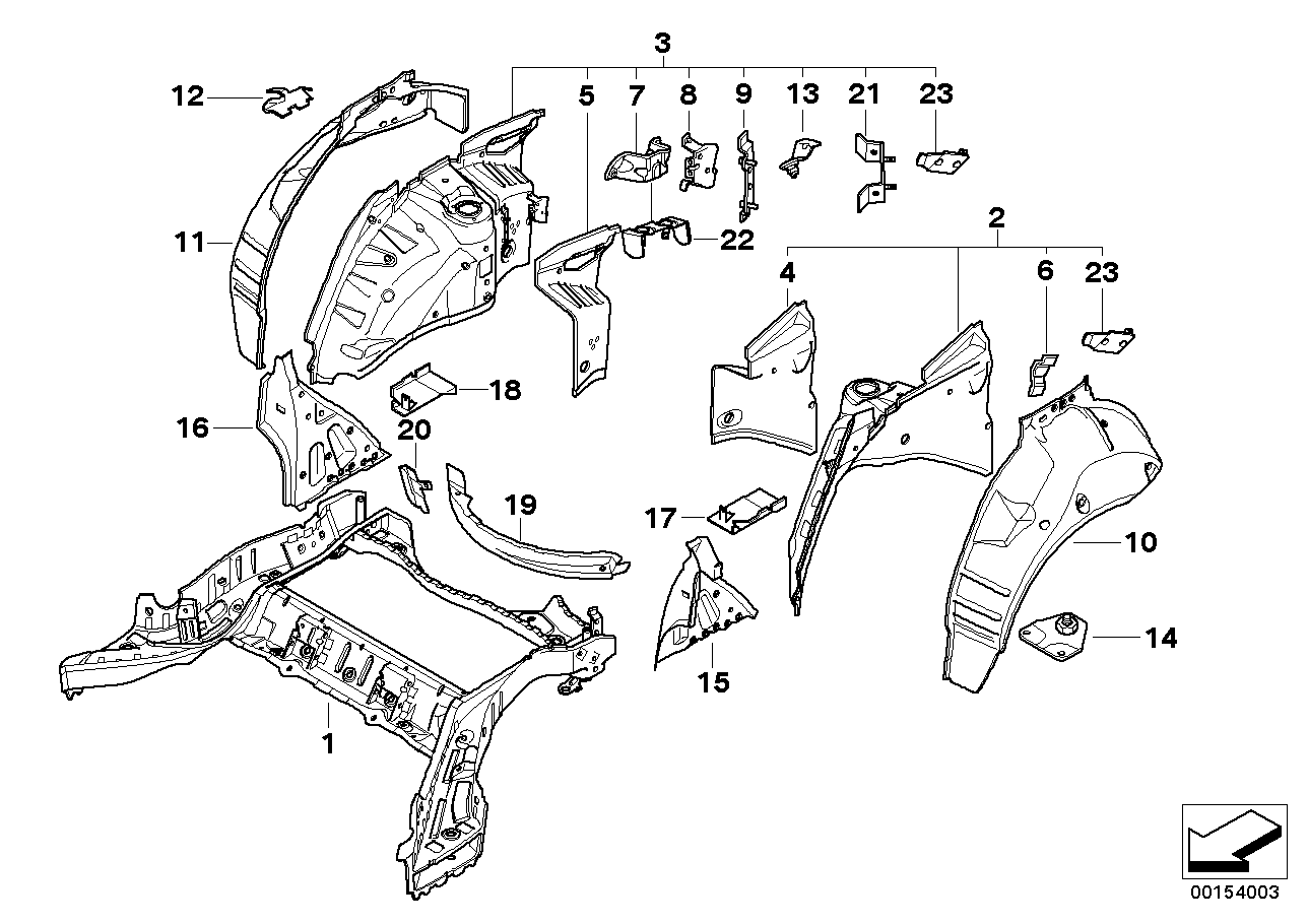 Genuine BMW 41117129501 E61 Support, Wheelhouse Left (Inc. 525i, 525xd & 530i) | ML Performance EU EU Car Parts