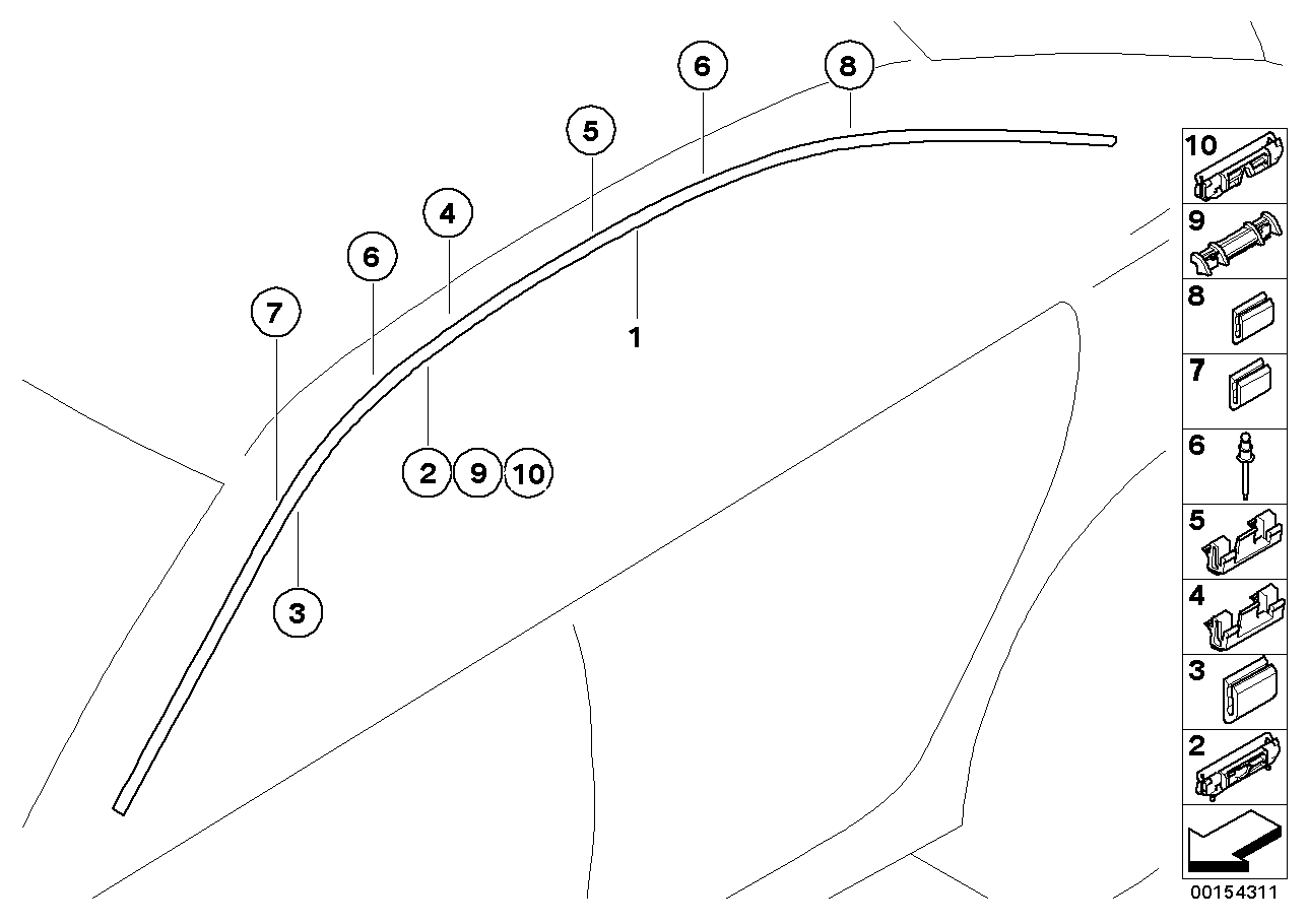 Genuine BMW 51137119939 E66 E67 Roof Molding Prime-Coated Left (Inc. 750Li, 760Li & 735Li) | ML Performance EU EU Car Parts