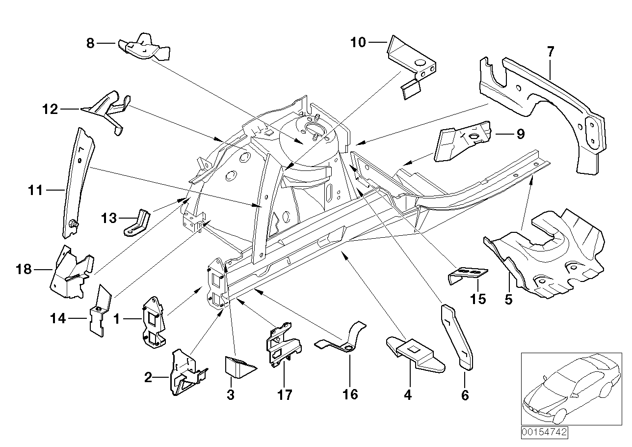 Genuine BMW 41118240248 E66 E65 E67 Bracket Side Panel Right (Inc. 745i, 740i & 730Li) | ML Performance EU EU Car Parts