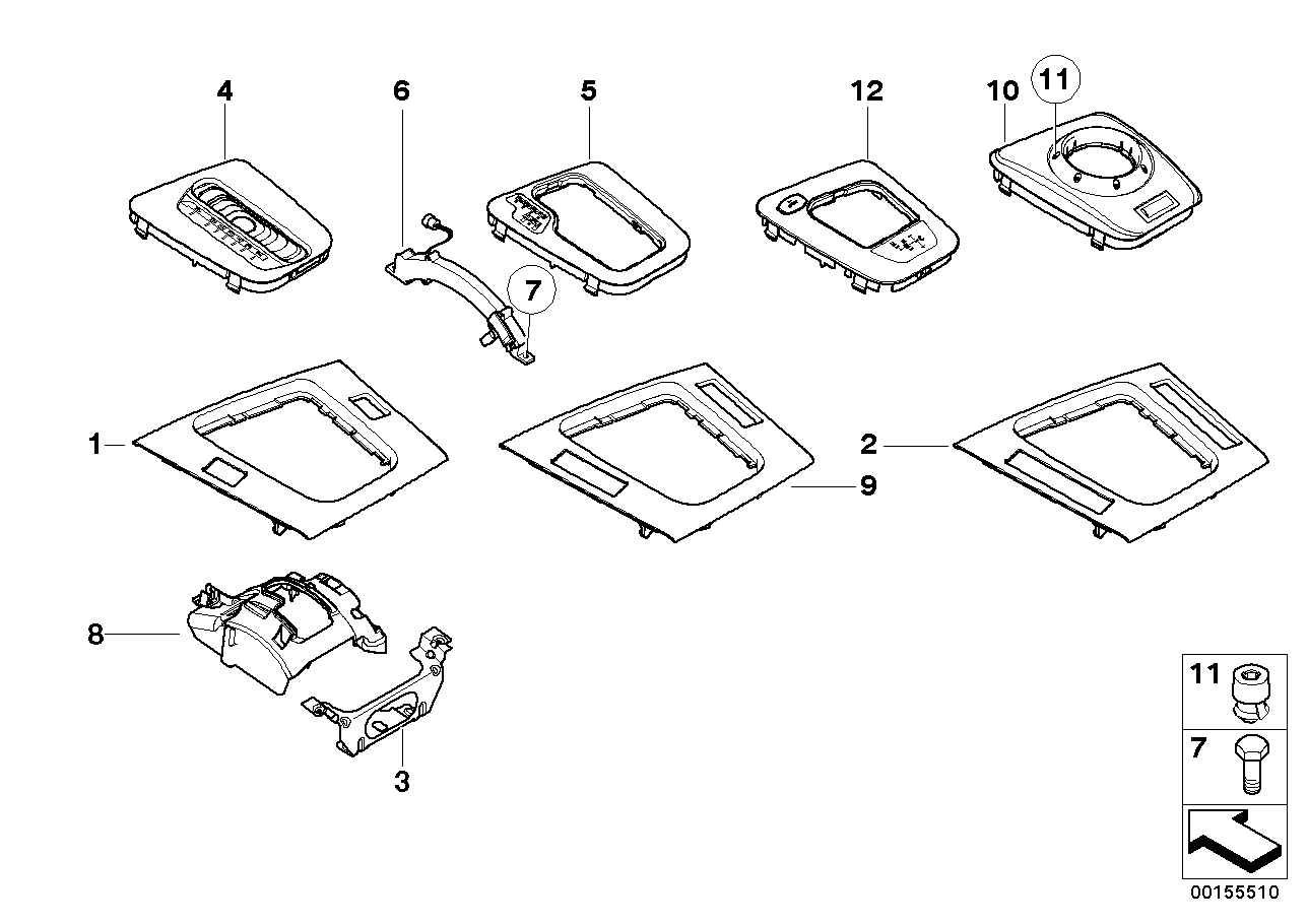 Genuine BMW 51168234712 E46 Depositing Box Bottom Panel GRAU HOCHGLANZ (Inc. 325i, 316i 1.6 & 323i) | ML Performance EU EU Car Parts