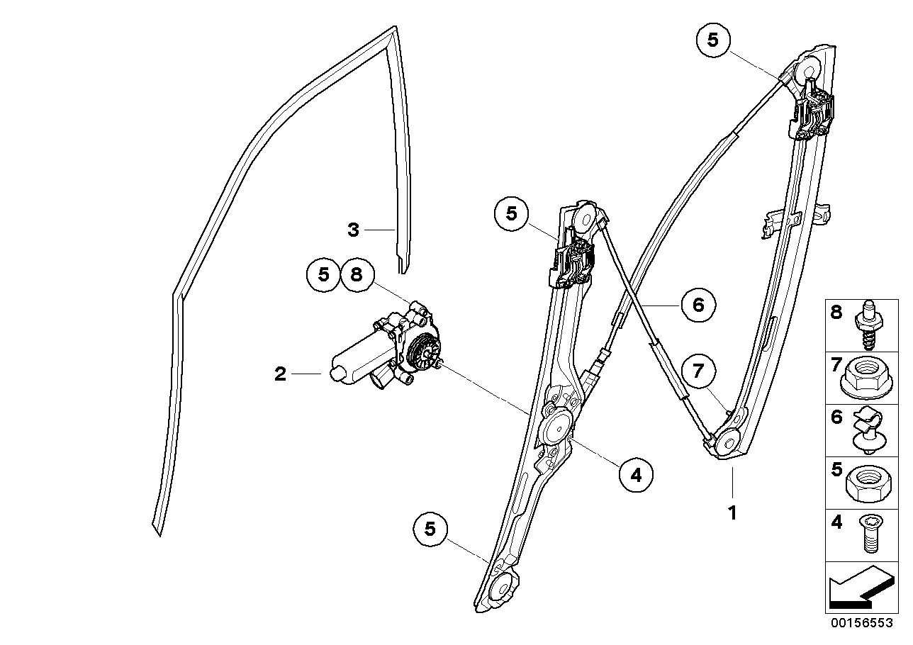 Genuine BMW 51337166380 E70 Window Lifter, Electric, Front Right (Inc. X5) | ML Performance EU EU Car Parts