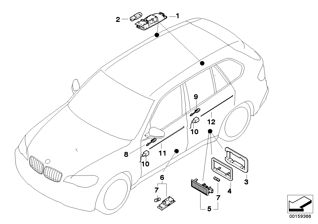 Genuine BMW 63319128817 E70 Optical Conductor, Door Panel, Left Rear (Inc. X5) | ML Performance EU EU Car Parts