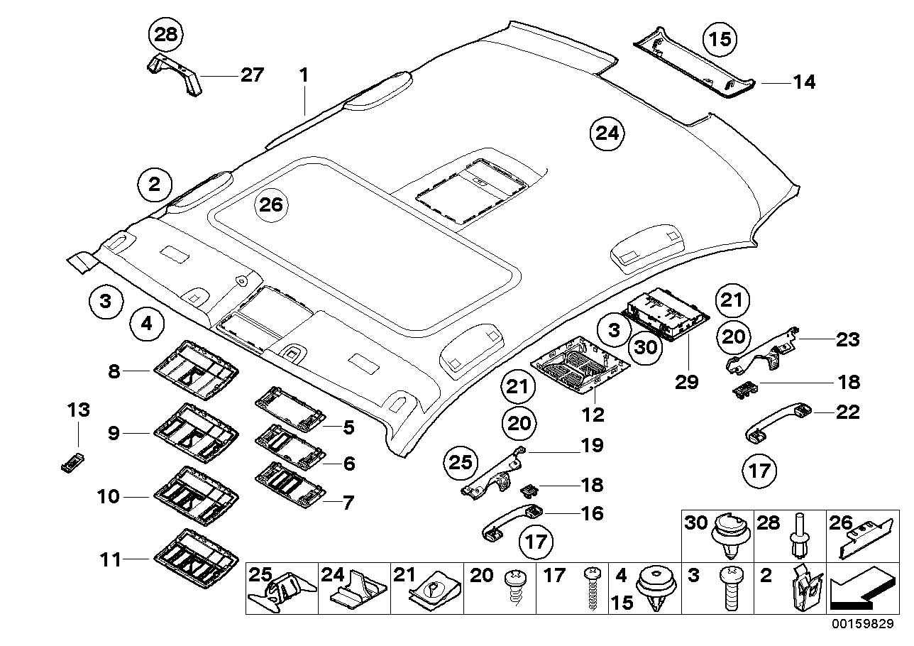Genuine BMW 51447120628 E60 E61 Cover F Ultrasonic Burglar Alarm HImmELGRAU (Inc. 540i, 520i & 550i) | ML Performance EU EU Car Parts