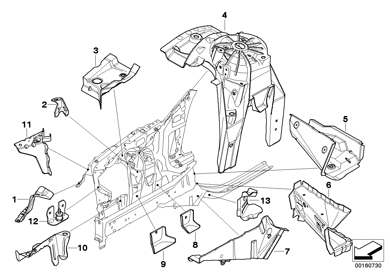 Genuine BMW 41147897772 E60 E61 Bracket Side Panel Right (Inc. M5) | ML Performance EU EU Car Parts
