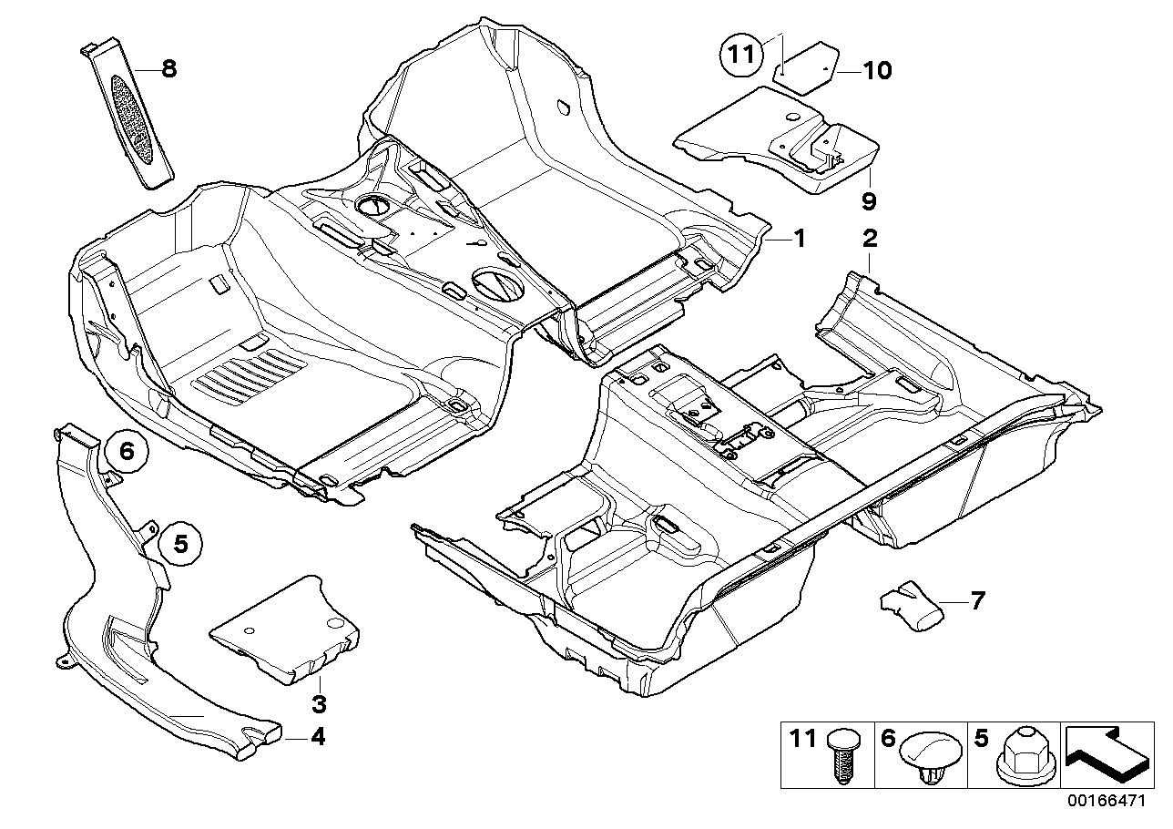 Genuine BMW 51477265884 E90 E91 Floor TriCover, Front (Inc. 330xi, 325xi & 335xi) | ML Performance EU EU Car Parts