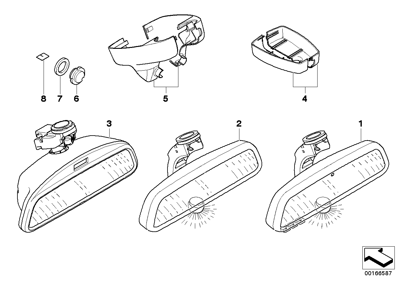 Genuine BMW 51169174314 E63 E64 Rearview Mirror Ec/Led/Gto/Fla/Tlc/Rc 315 MHZ (Inc. 645Ci, 635d & M6) | ML Performance EU EU Car Parts