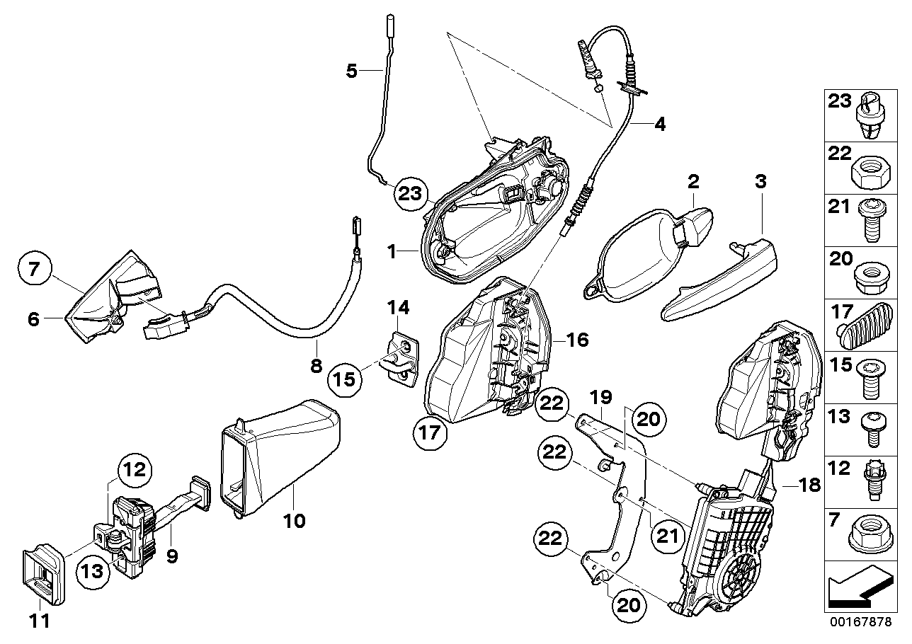 Genuine BMW 51217076250 E60 E61 Door Handle, Inside Right, Titanium BEIGE (Inc. 535d, M5 & 550i) | ML Performance EU EU Car Parts
