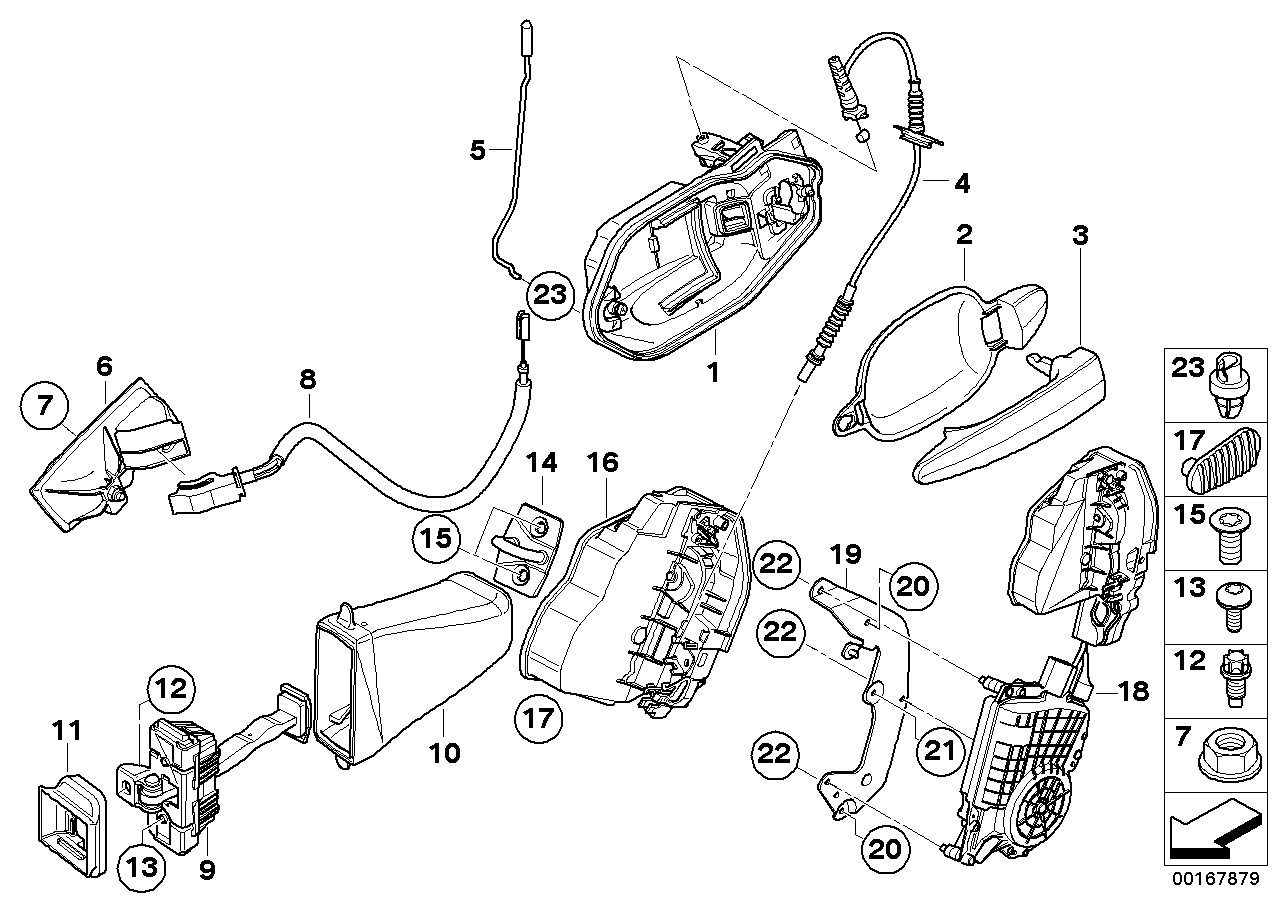 Genuine BMW 51217199555 E60 E61 Carrier, Outside Door Handle, Left (Inc. 535i, 530xi & M5) | ML Performance EU EU Car Parts