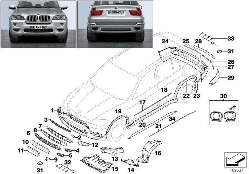 Genuine BMW 51718046306 E70 Wheel Arch Cover, Front Section, Rgt Frt M (Inc. X5) | ML Performance EU EU Car Parts