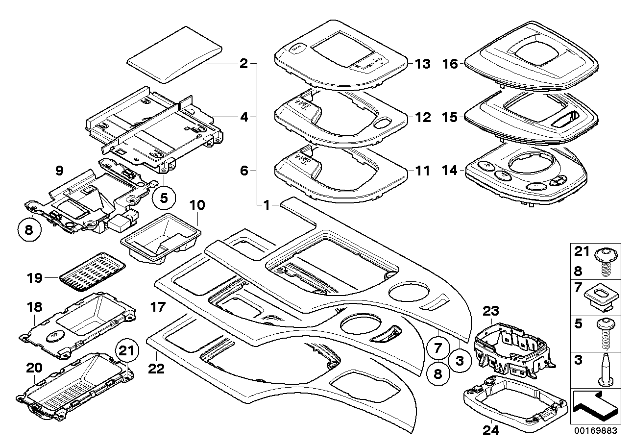 Genuine BMW 51166974707 E60 E61 Oddments Tray (Inc. 525xd, 530xi & 525xi) | ML Performance EU Car Parts