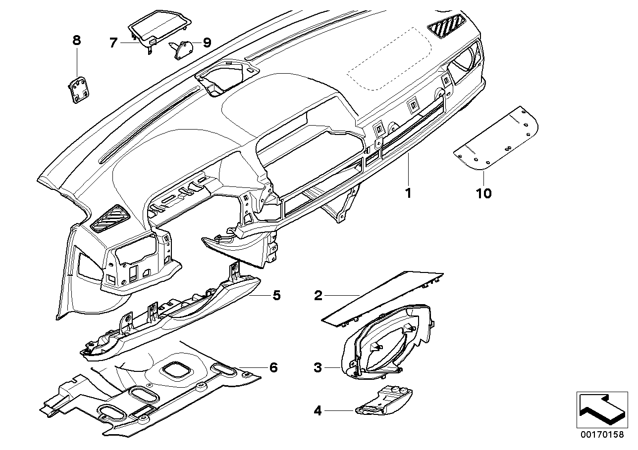 Genuine BMW 51457018227 E66 E65 E67 Instruments Combination Covering SCHWARZ (Inc. 730Ld, 730Li & 750i) | ML Performance EU EU Car Parts