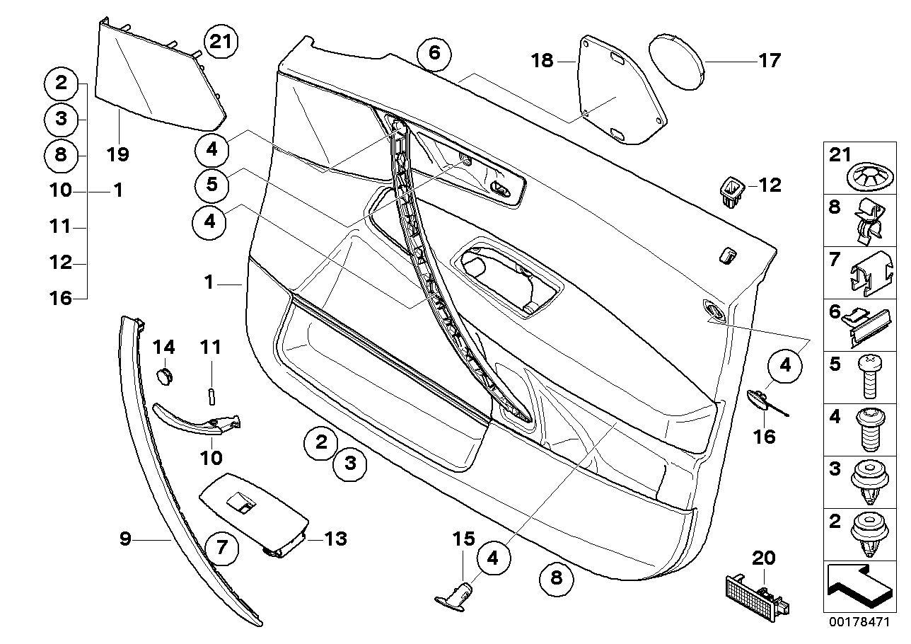 Genuine BMW 51413403801 E83 Door Handle, Inside Left SCHIEFERGRAU (Inc. X3) | ML Performance EU EU Car Parts