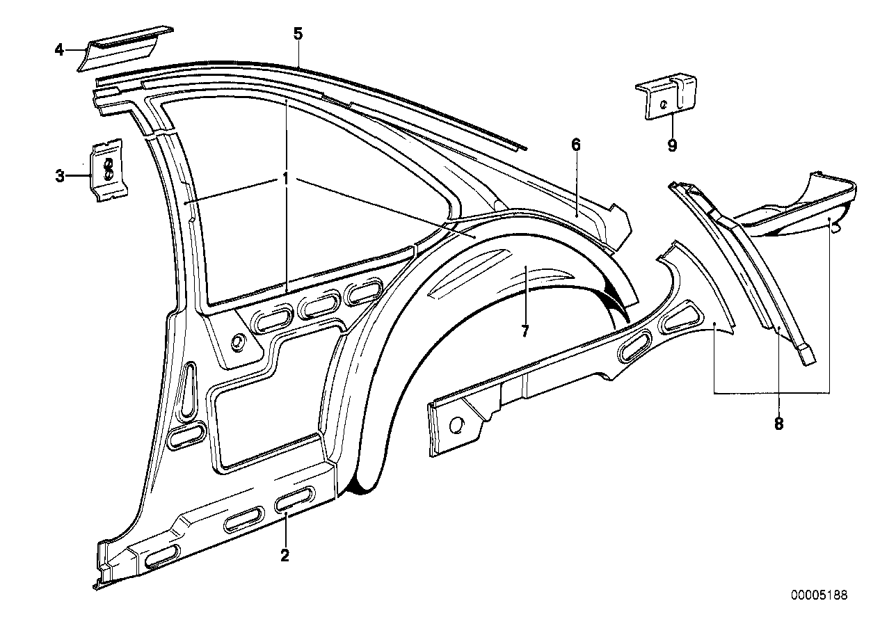 Genuine BMW 41211886335 E24 Wheel Arch Outer Rear Left (Inc. 635CSi, 628CSi & M6) | ML Performance EU Car Parts