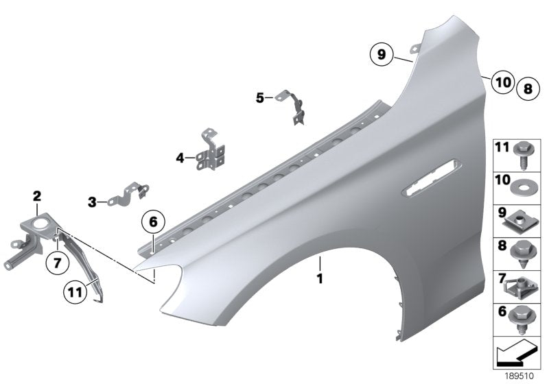 Genuine BMW 41357230571 Side Panel Bracket, Front Left 3 (Inc. 530d 155kW, 535d & 550iX 4.4) | ML Performance EU EU Car Parts