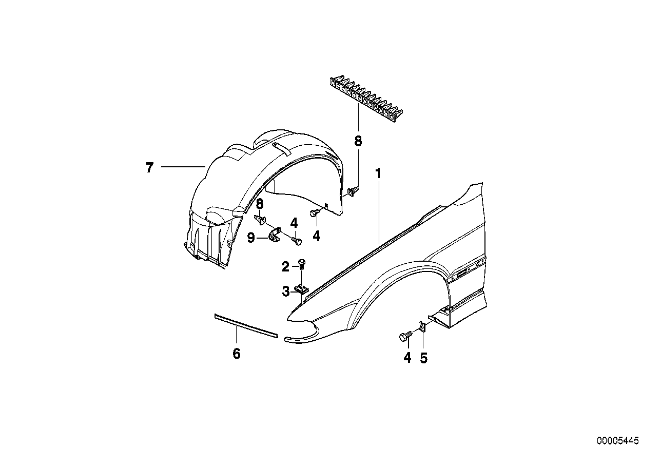 Genuine BMW 51718196464 E38 Bracket Covering Wheel Housing Fr. Right (Inc. 750iL, 740i & 730i) | ML Performance EU EU Car Parts