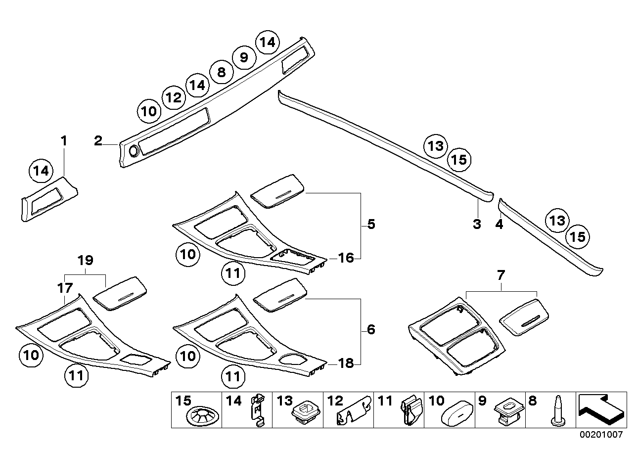 Genuine BMW 51166960678 E93 E92 Cover, Rear Console, Front NUSSBAUMWURZEL (Inc. 330xi, 330d & 325i) | ML Performance EU EU Car Parts