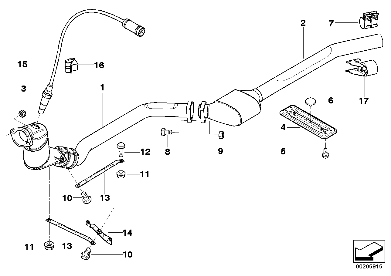 Genuine BMW 18317786347 E46 Exch Catalytic Converter Close To Engine (Inc. 318d & 320d) | ML Performance EU EU Car Parts