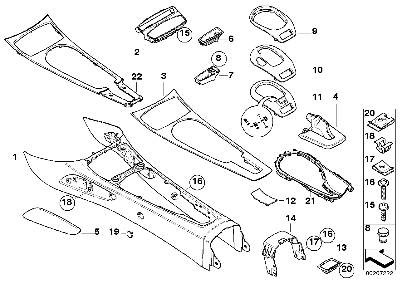 Genuine BMW 51167906690 E85 E86 Center Console CARAMEL (Inc. Z4 3.0si, Z4 2.5si & Z4 2.0i) | ML Performance EU EU Car Parts