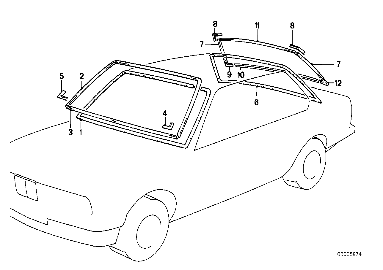 Genuine BMW 51311961251 E28 Corner Moulding, Left SCHWARZ (Inc. 525i, 528i & 518) | ML Performance EU EU Car Parts