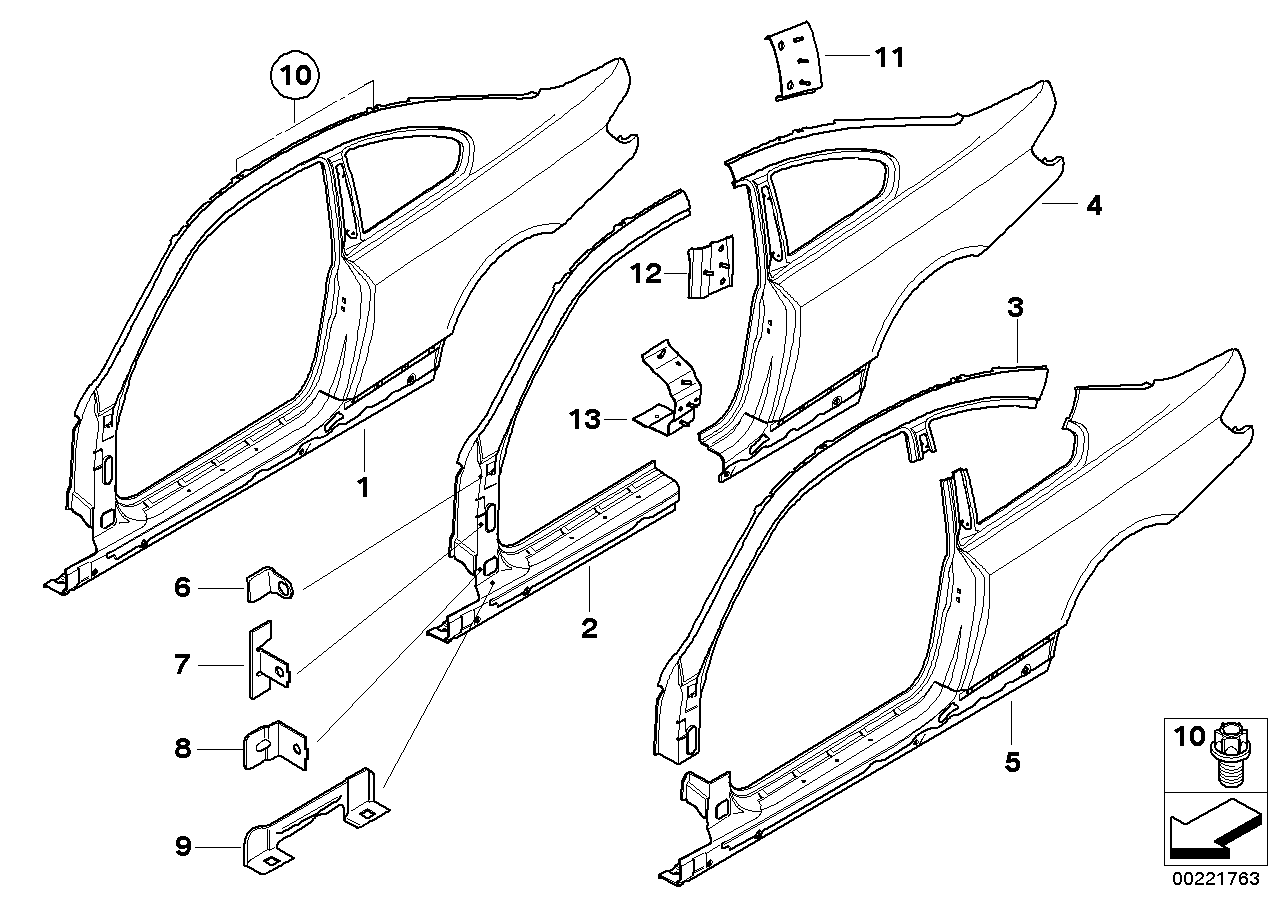 Genuine BMW 41217275580 E92 Reinforcement Plate, C-Pillar, Left (Inc. 318i, 330xd & 330d) | ML Performance EU EU Car Parts