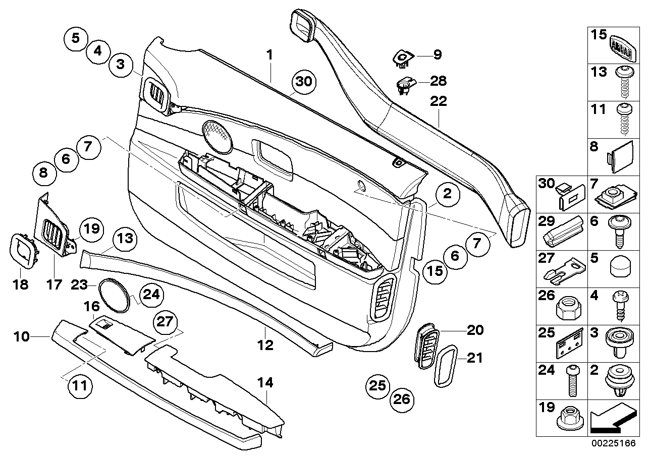 Genuine BMW 51429154471 E65 E66 Door Panel, Leather, Front Left SCHWARZ (Inc. 750i, 745d & 750Li) | ML Performance EU EU Car Parts